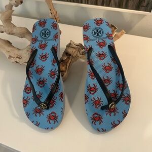 Tory Burch Crab Flip Flips Sz 8